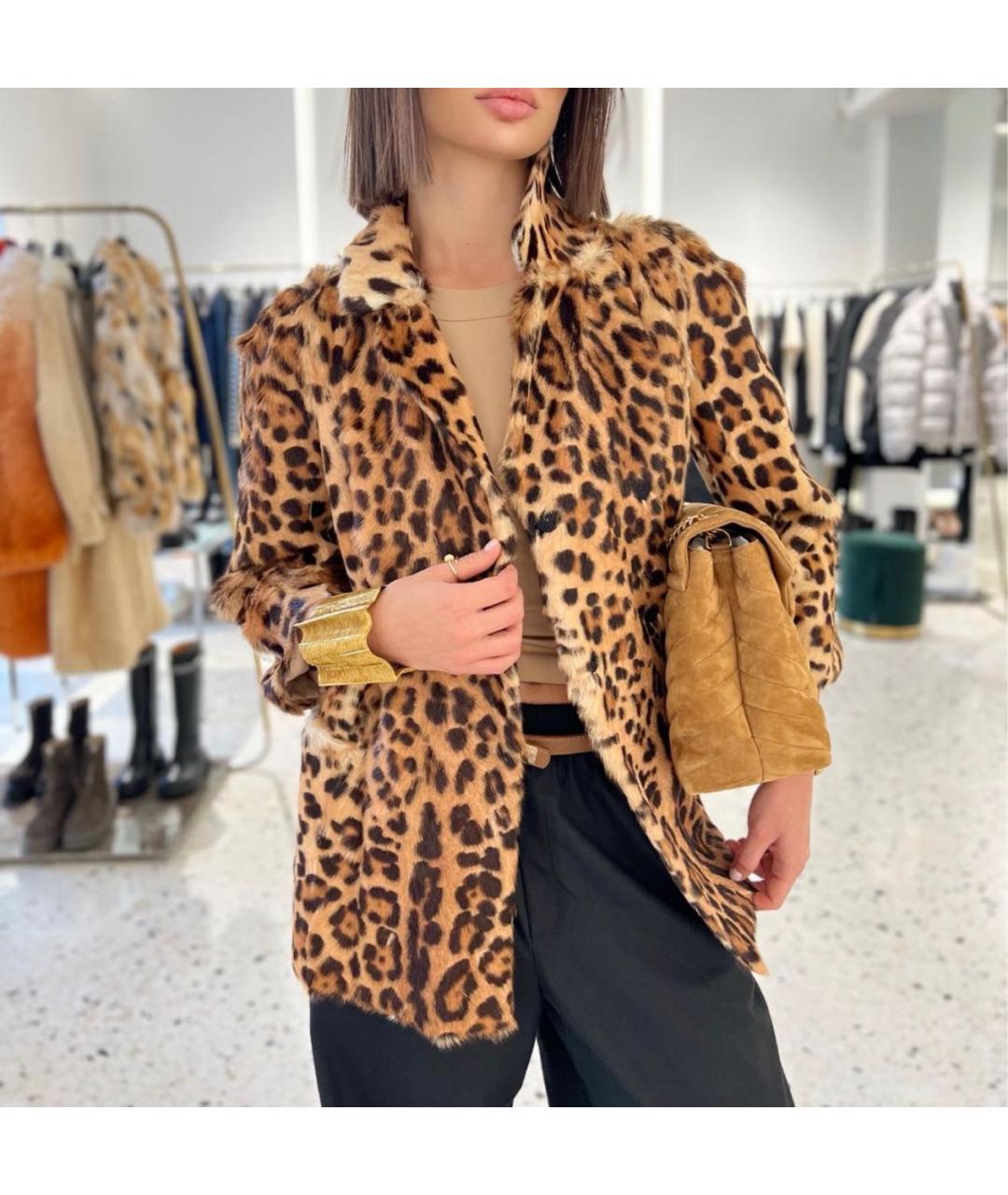 DOLCE&GABBANA Коричневая меховая шуба, фото 3