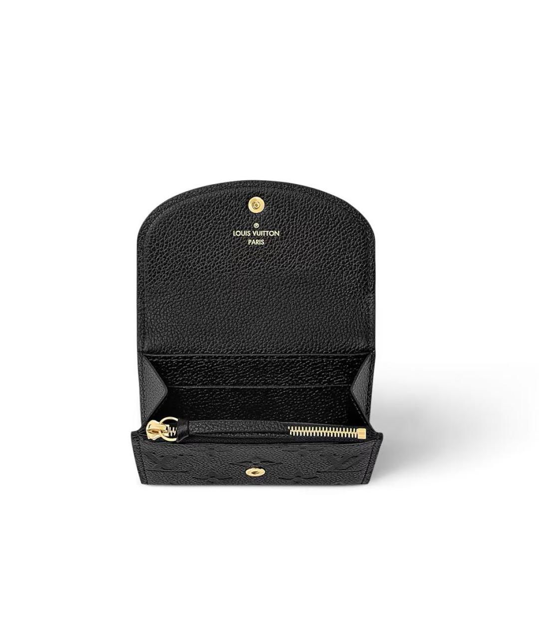 LOUIS VUITTON Черный кожаный кошелек, фото 2