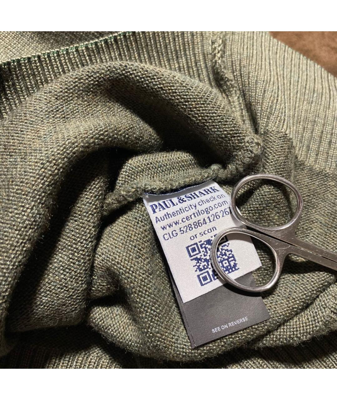 PAUL & SHARK Зеленый шерстяной джемпер / свитер, фото 4
