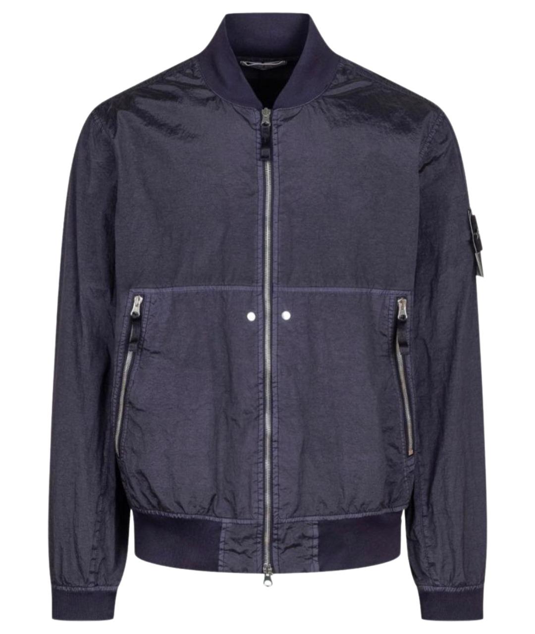 STONE ISLAND Темно-синяя полиамидовая куртка, фото 1