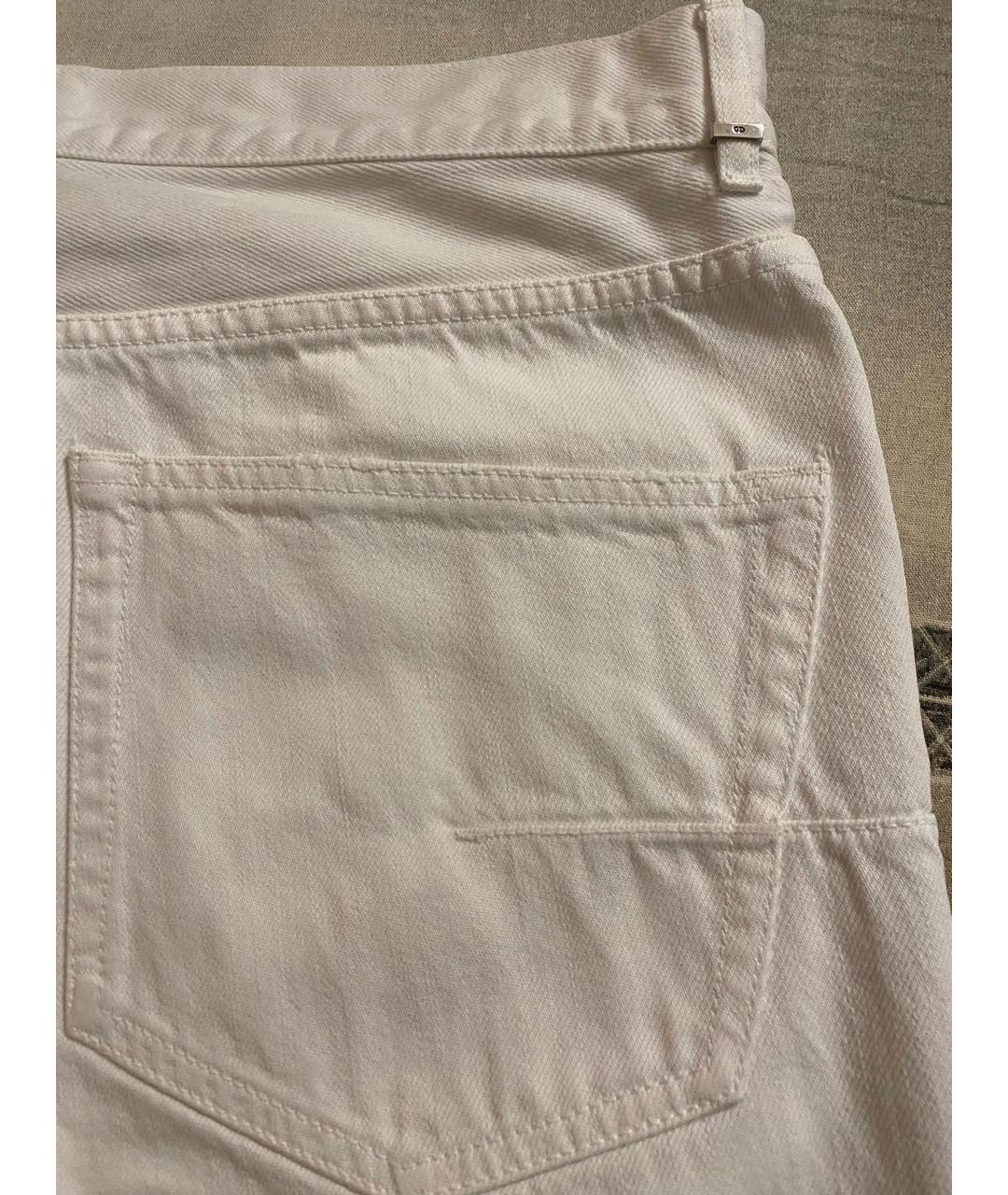 CHRISTIAN DIOR Белые хлопковые прямые джинсы, фото 8