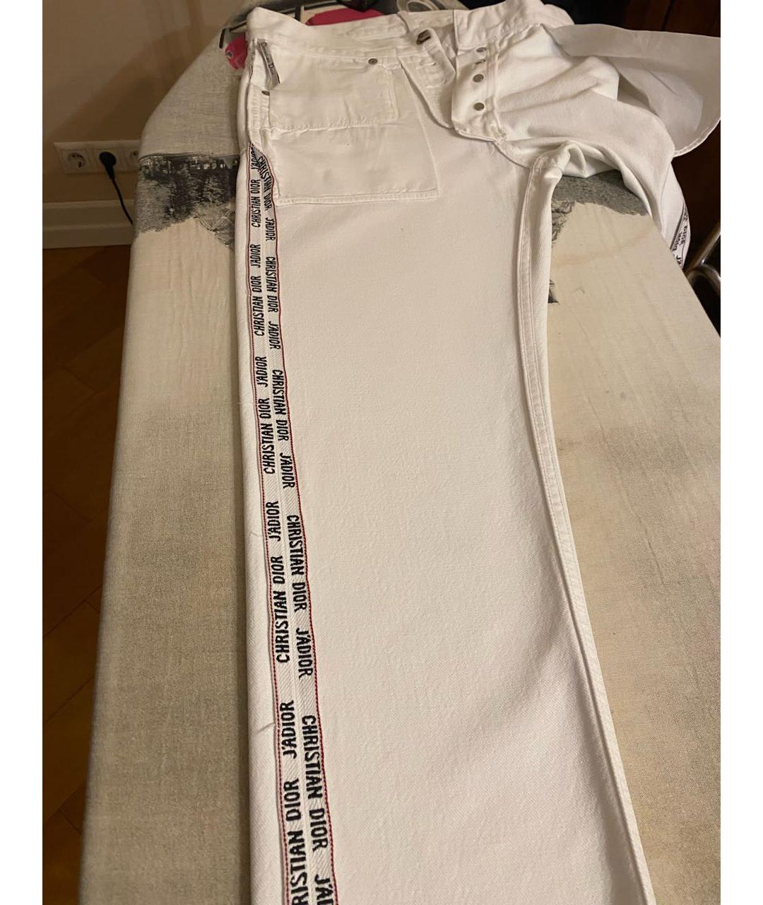 CHRISTIAN DIOR Белые хлопковые прямые джинсы, фото 3