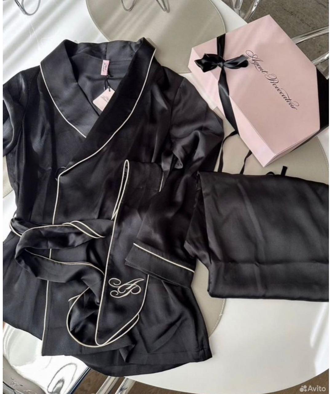 AGENT PROVOCATEUR Черная шелковая пижама, фото 3