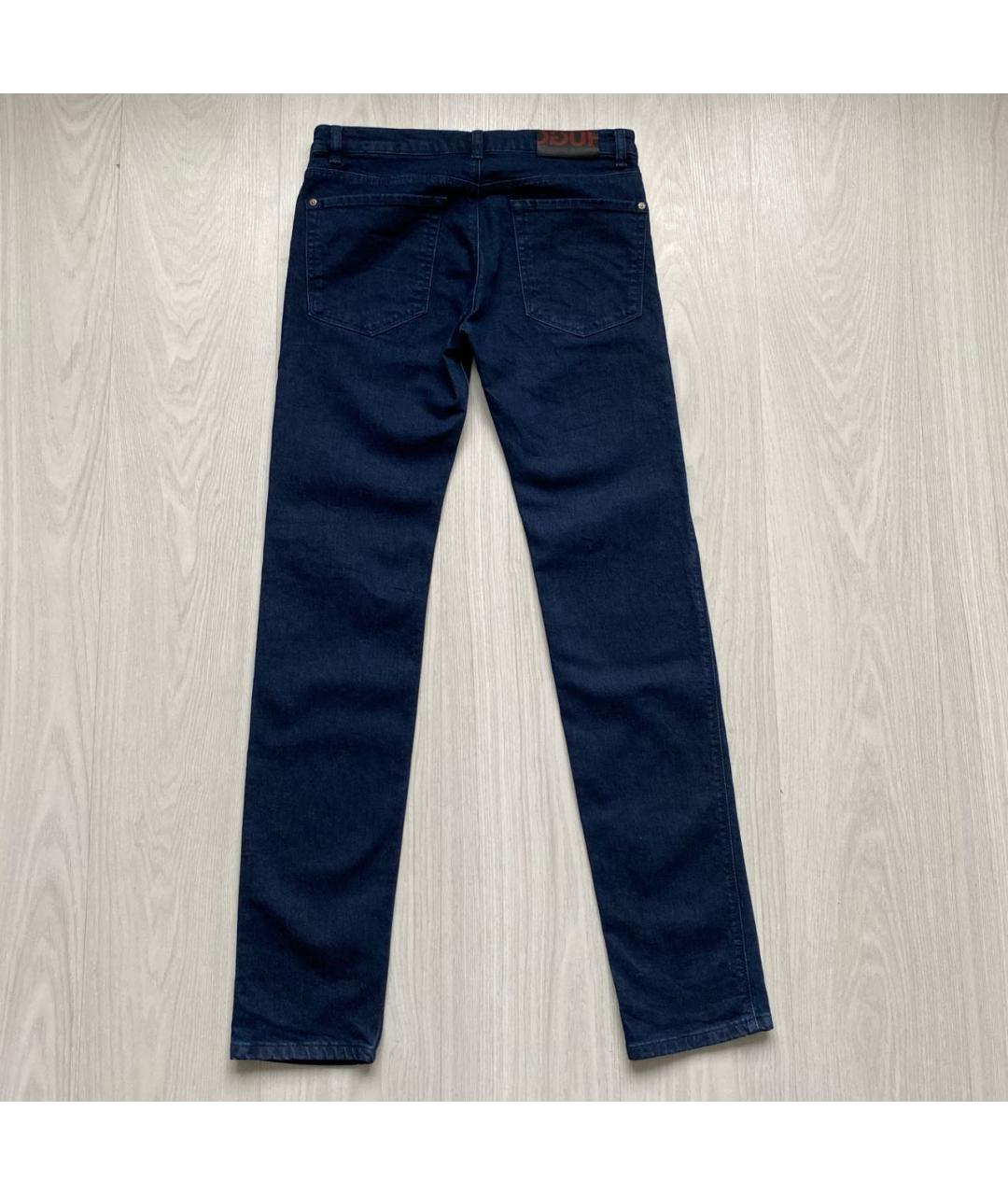 HUGO BOSS Темно-синие хлопко-эластановые джинсы скинни, фото 3