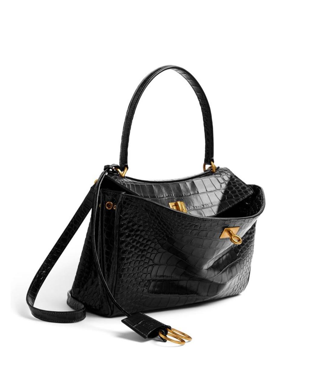 BALENCIAGA Черная кожаная сумка через плечо, фото 2