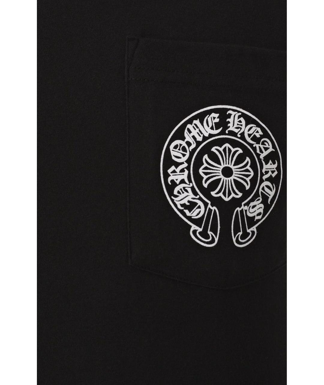 CHROME HEARTS Черная хлопковая футболка, фото 3