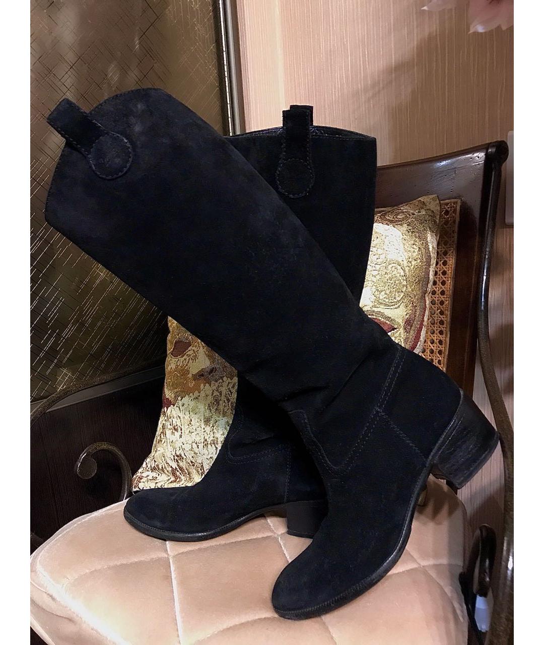 GUCCI Черные замшевые сапоги, фото 2