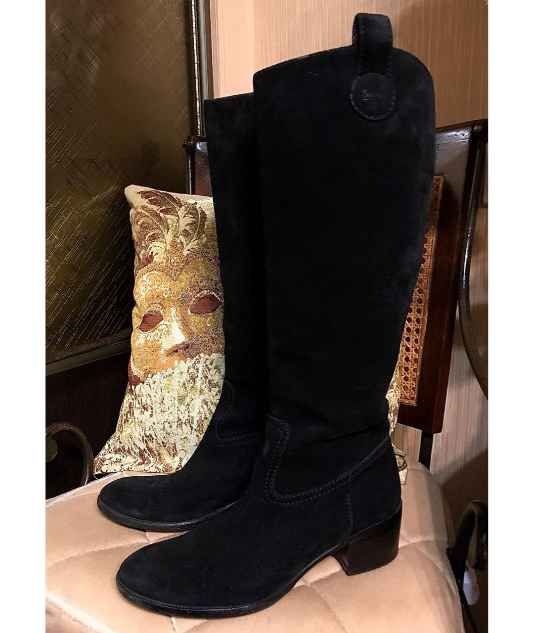 GUCCI Черные замшевые сапоги, фото 5