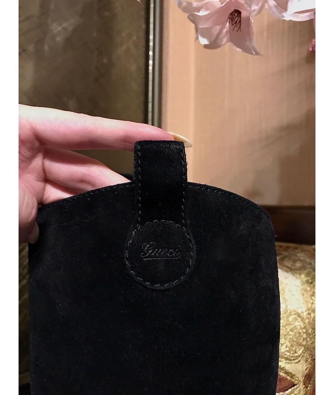 GUCCI Черные замшевые сапоги, фото 7