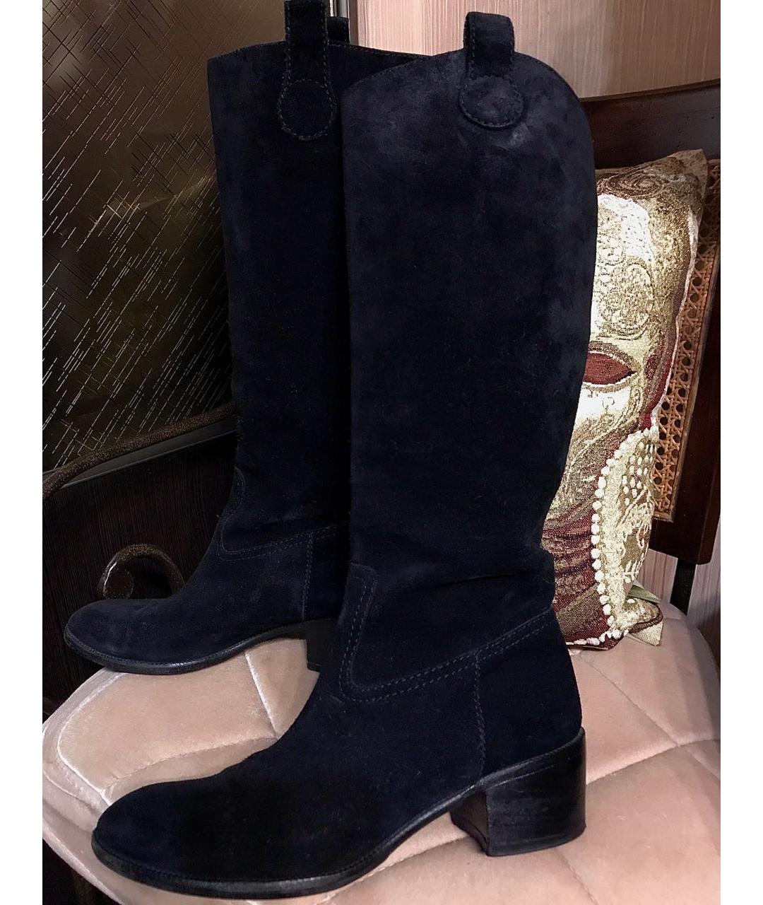 GUCCI Черные замшевые сапоги, фото 9