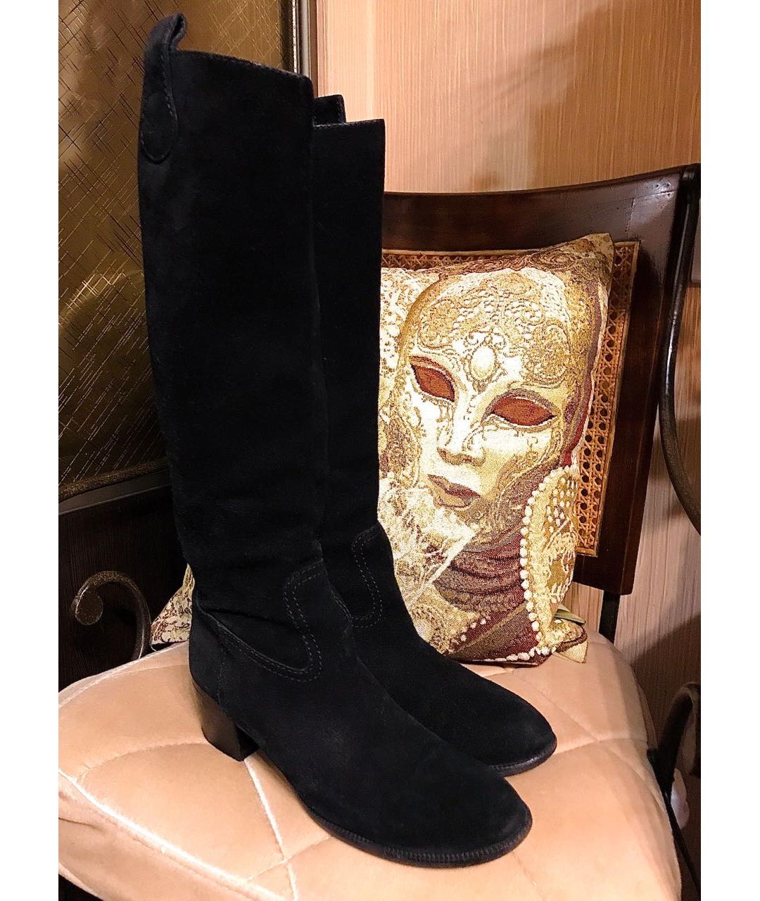 GUCCI Черные замшевые сапоги, фото 3