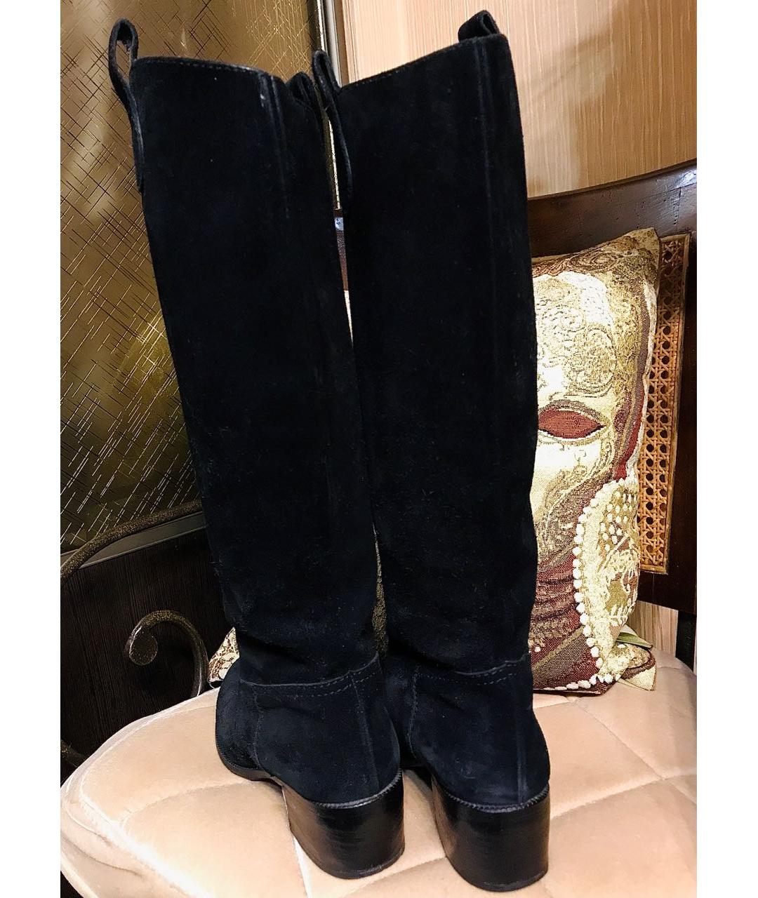 GUCCI Черные замшевые сапоги, фото 4