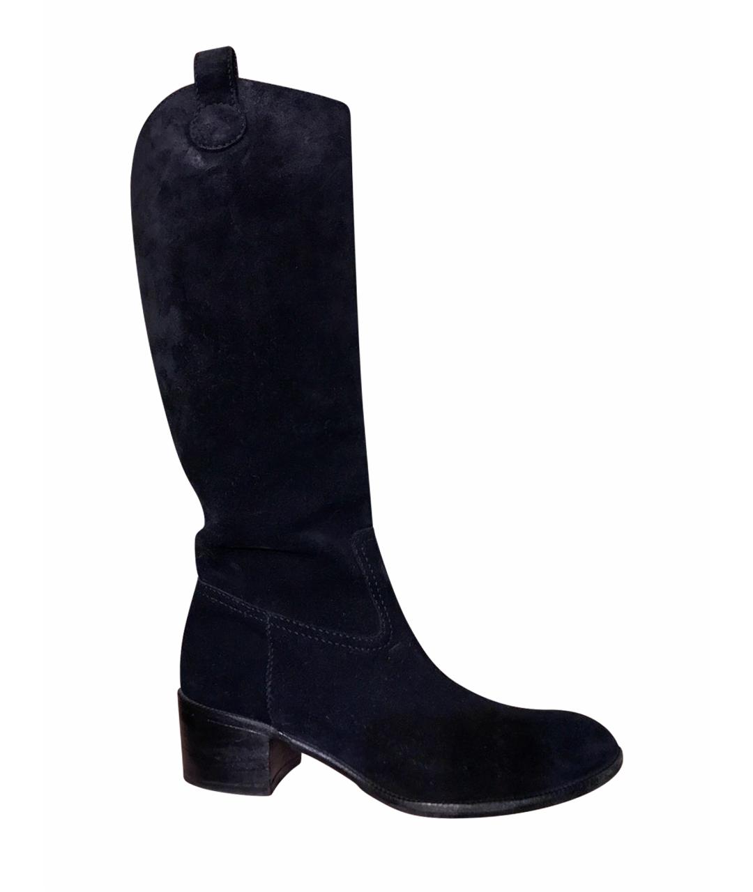 GUCCI Черные замшевые сапоги, фото 1