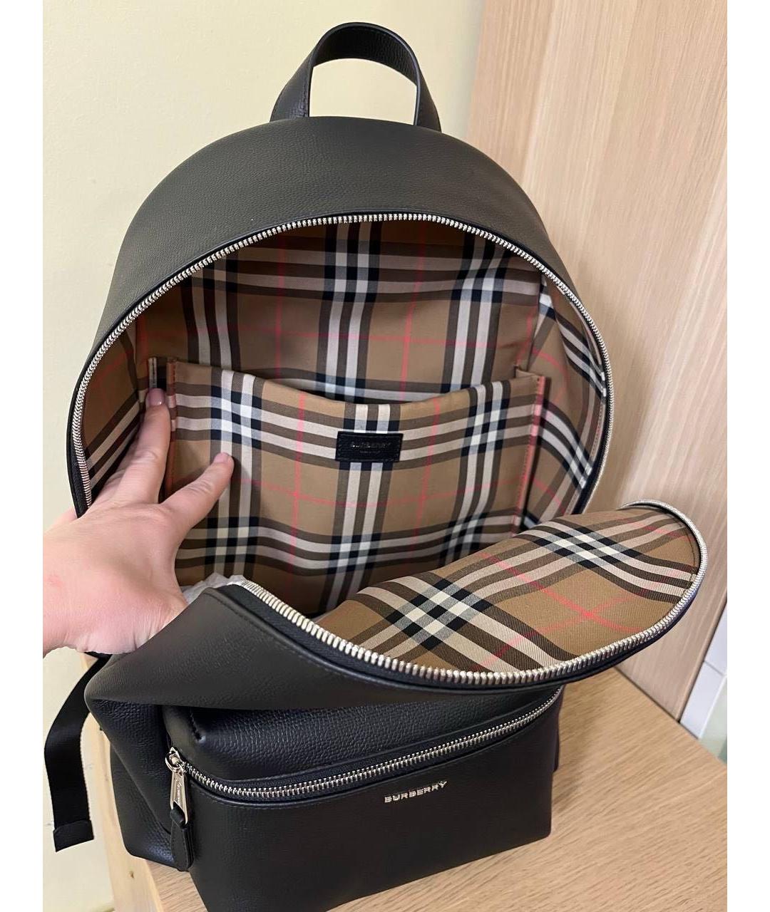 BURBERRY Черный кожаный рюкзак, фото 2