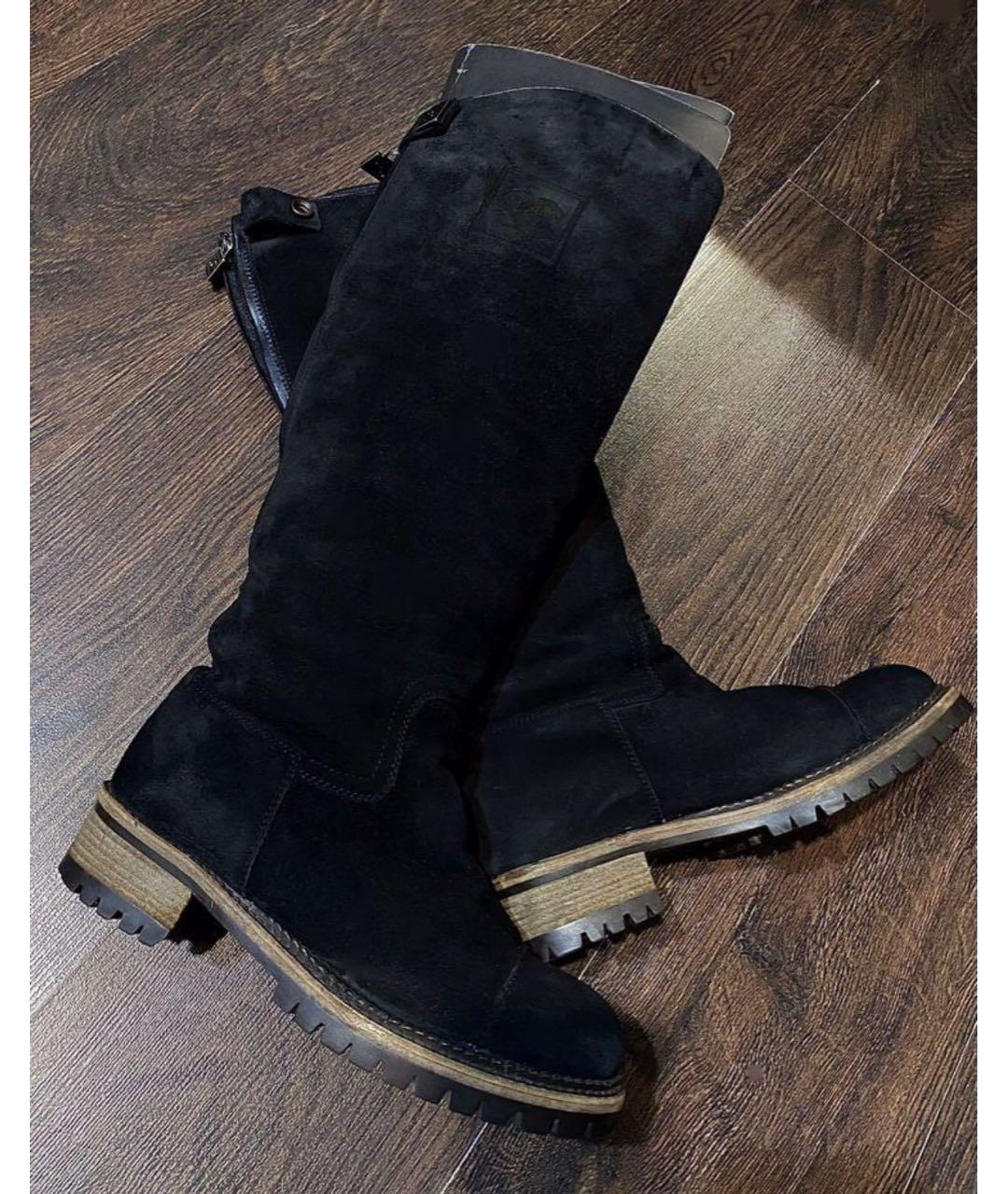 CHANEL Черные замшевые сапоги, фото 8