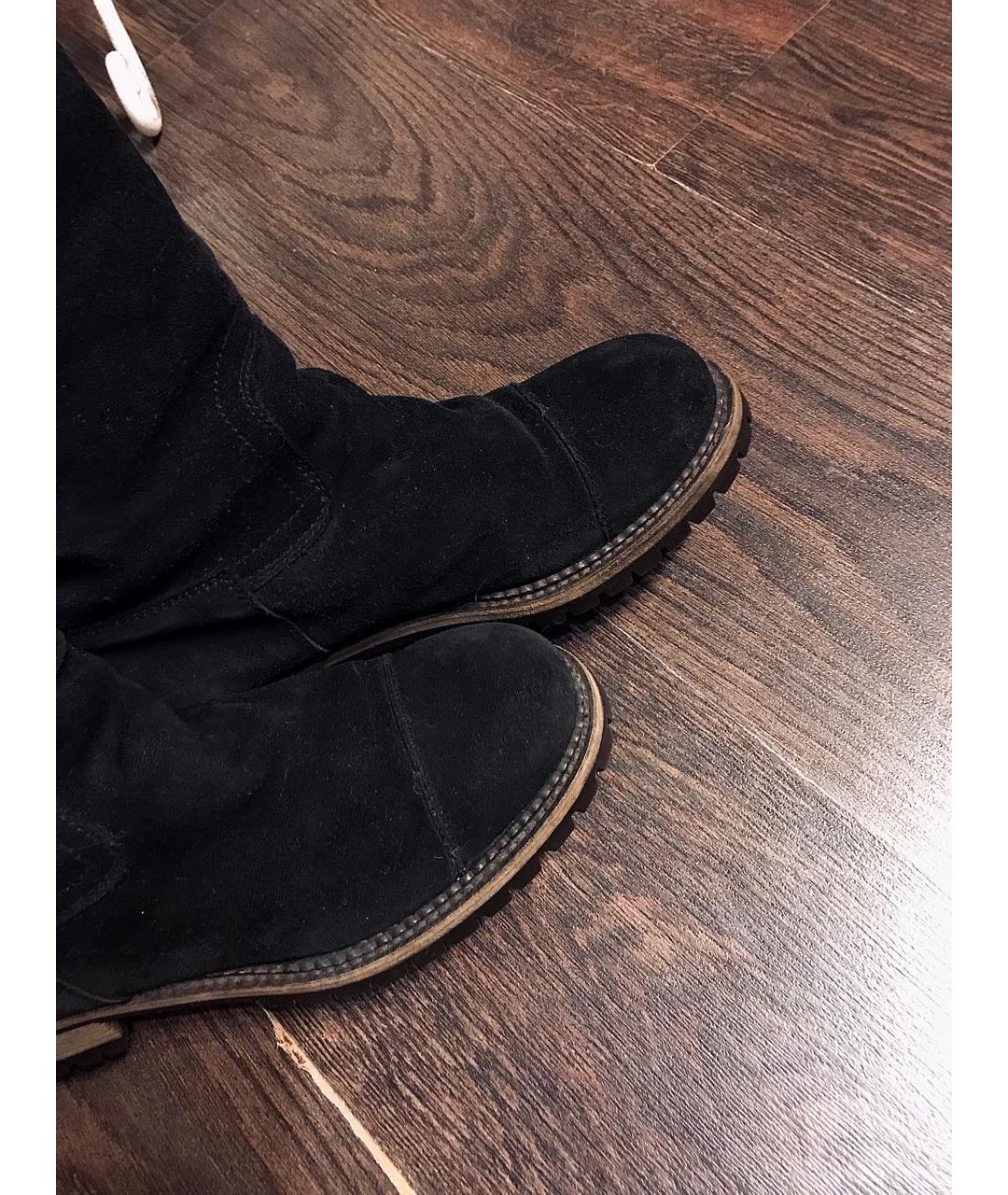CHANEL Черные замшевые сапоги, фото 3