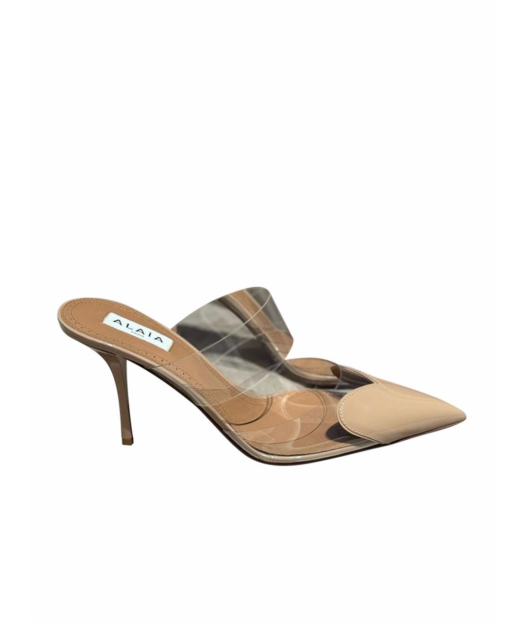 ALAIA Бежевые туфли из лакированной кожи, фото 1