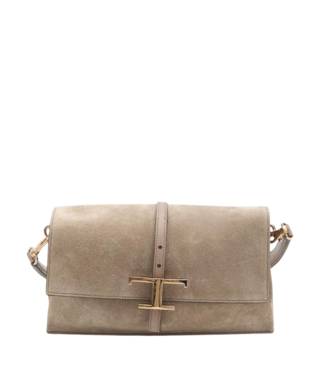 TOD'S Коричневая замшевая сумка через плечо, фото 1