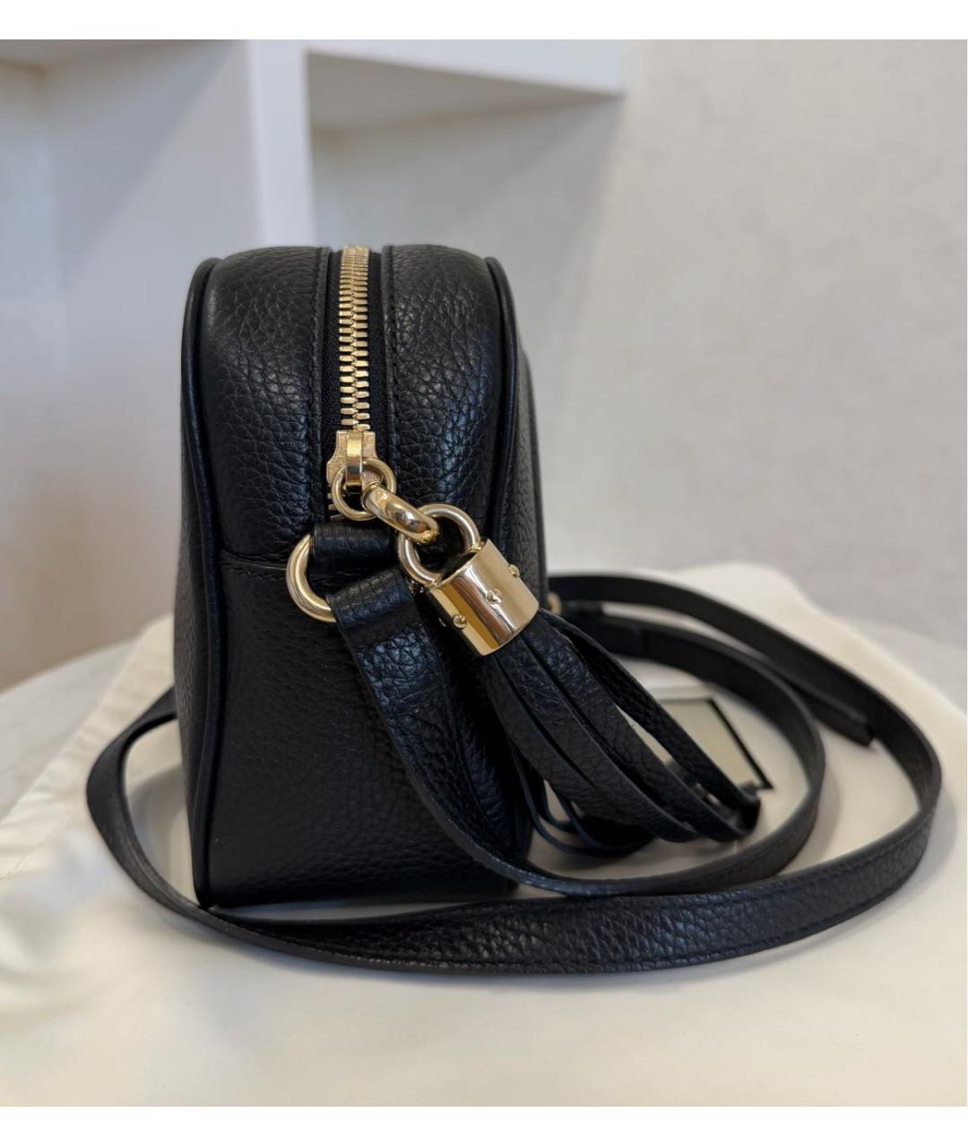 GUCCI Черная кожаная сумка через плечо, фото 6