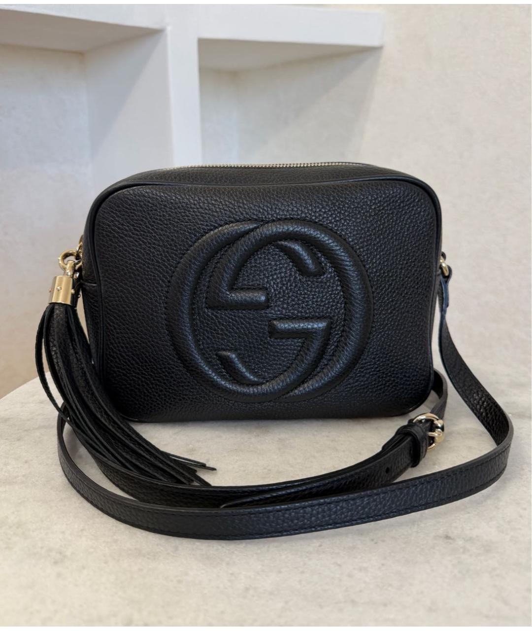 GUCCI Черная кожаная сумка через плечо, фото 3