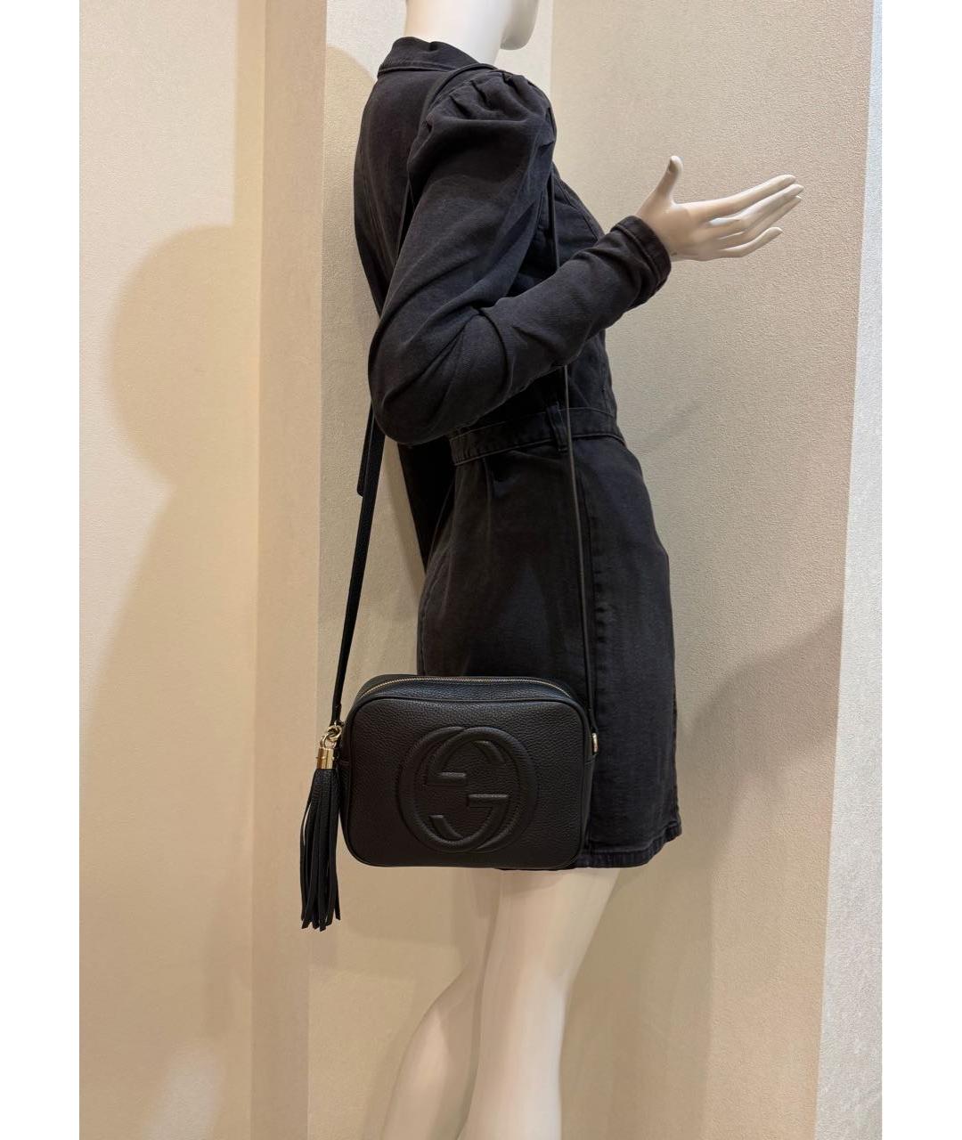 GUCCI Черная кожаная сумка через плечо, фото 5