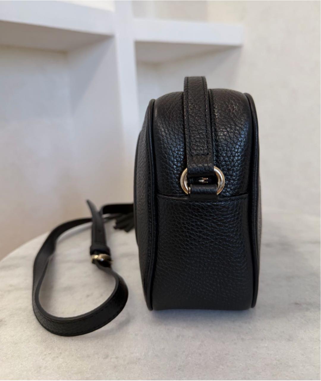 GUCCI Черная кожаная сумка через плечо, фото 7