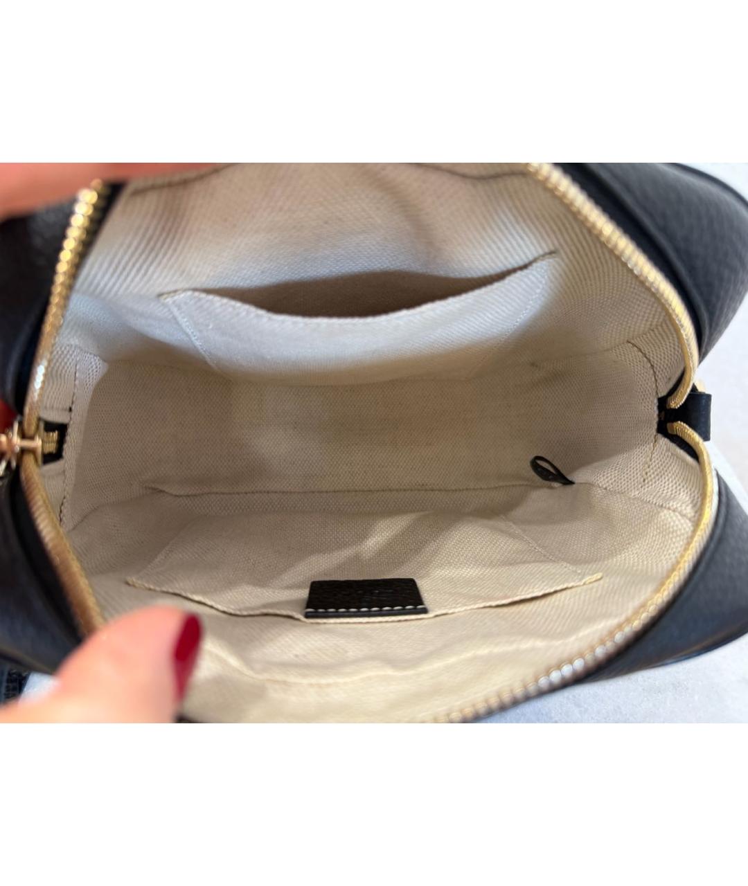 GUCCI Черная кожаная сумка через плечо, фото 8