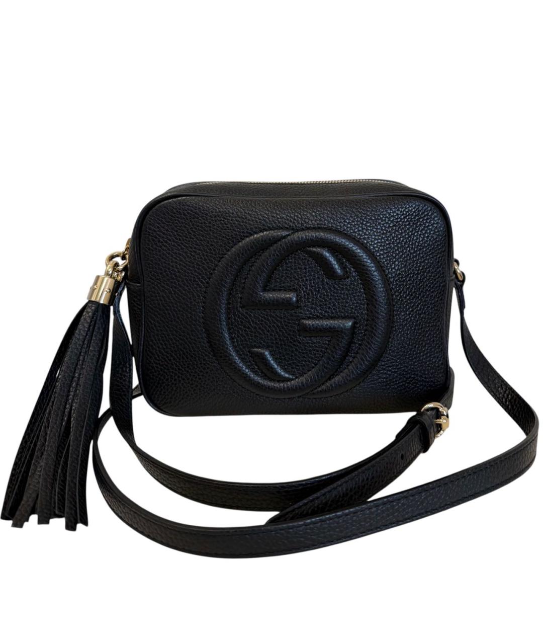 GUCCI Черная кожаная сумка через плечо, фото 1