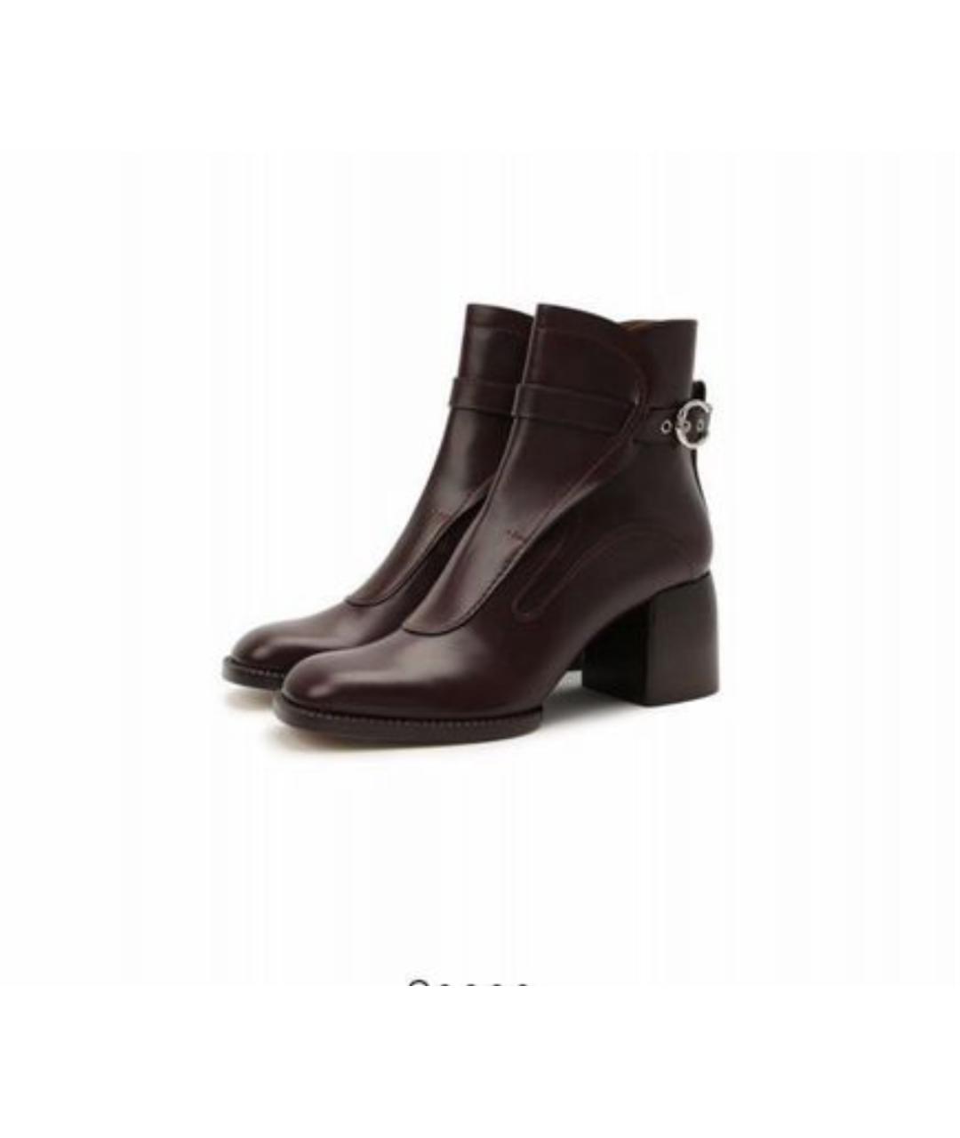 CHLOE Коричневые кожаные ботильоны, фото 6