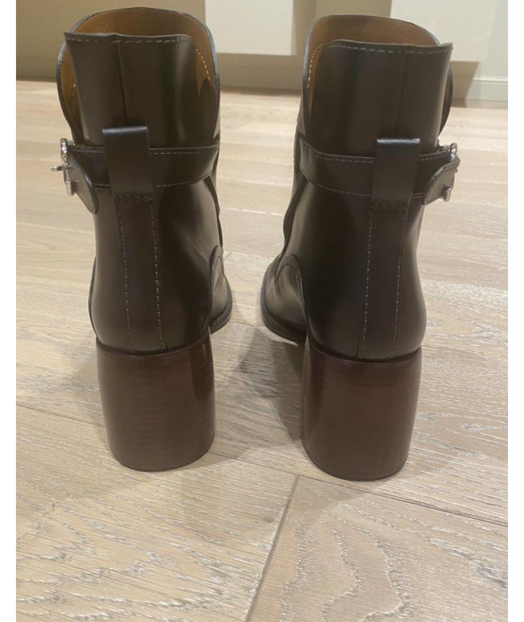CHLOE Коричневые кожаные ботильоны, фото 5