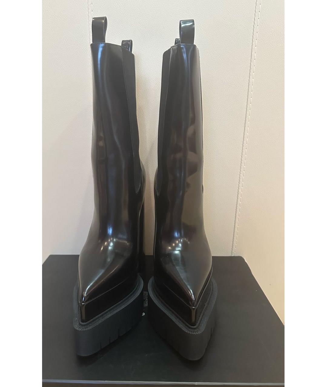 VERSACE Черные кожаные ботильоны, фото 6