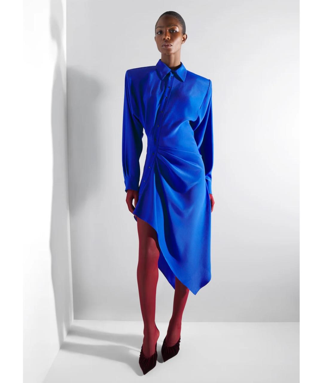 MUGLER Синее коктейльное платье, фото 3