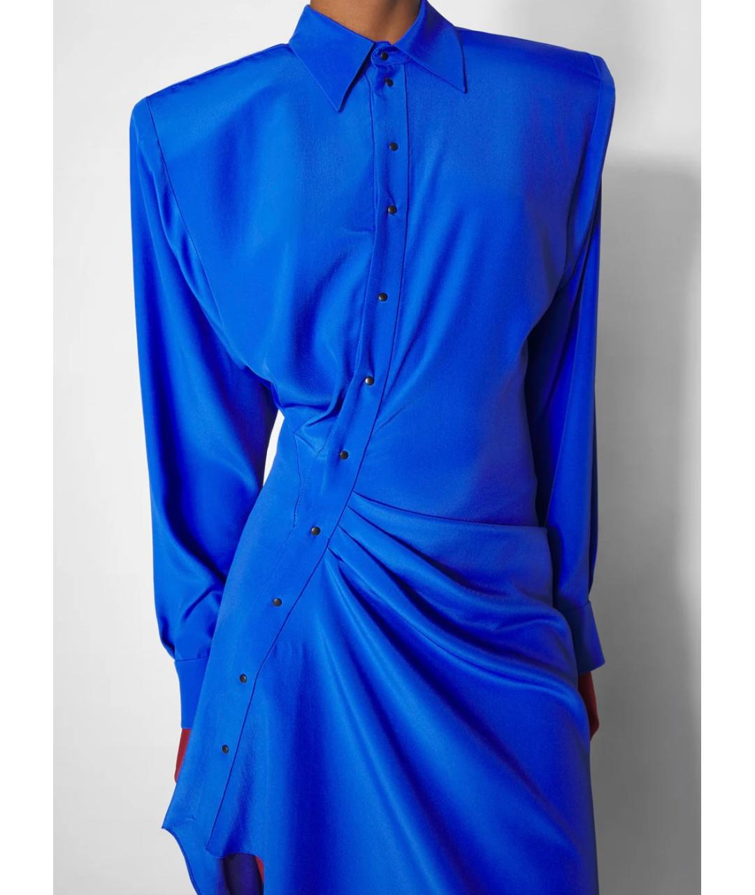 MUGLER Синее коктейльное платье, фото 6