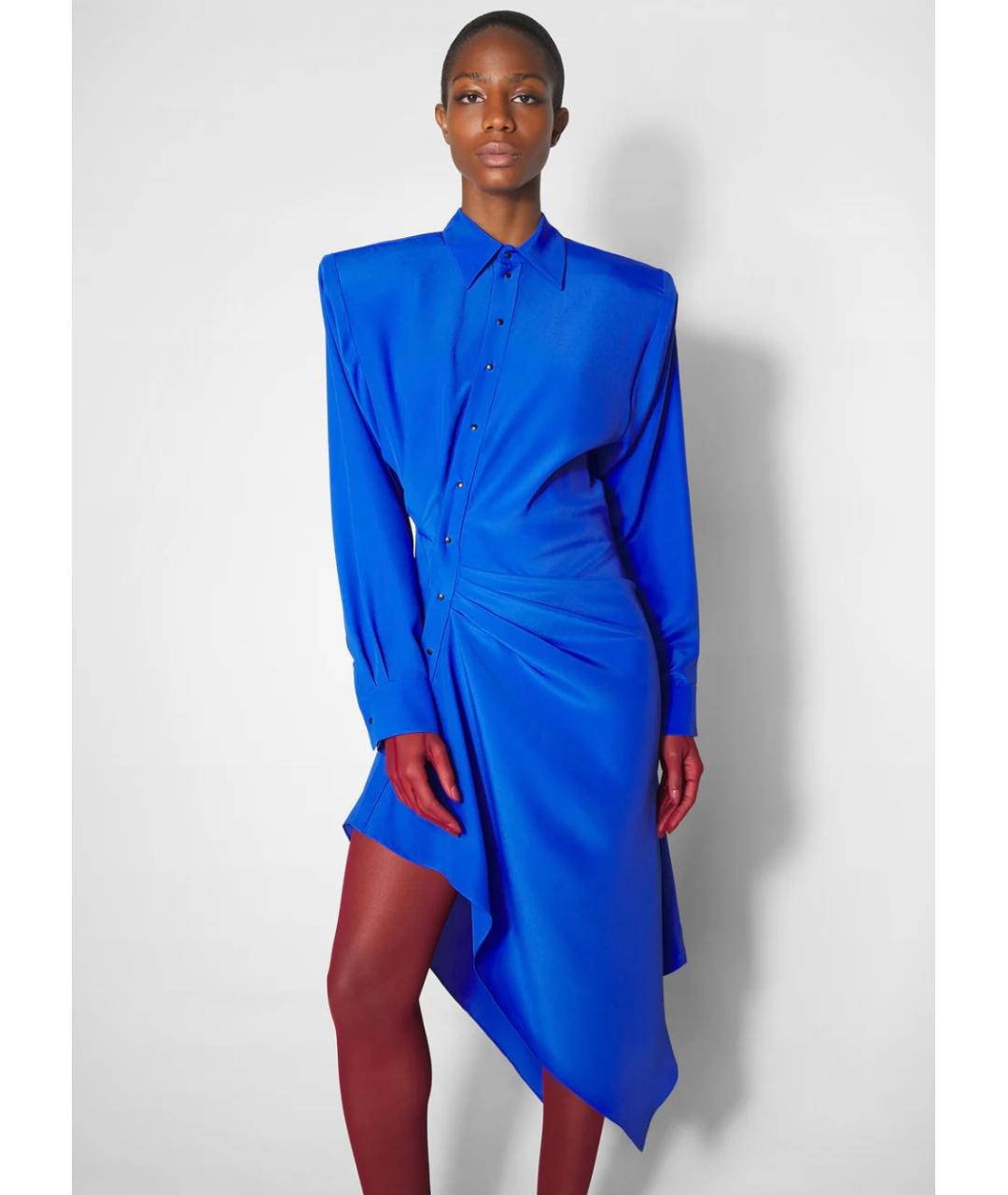 MUGLER Синее коктейльное платье, фото 5