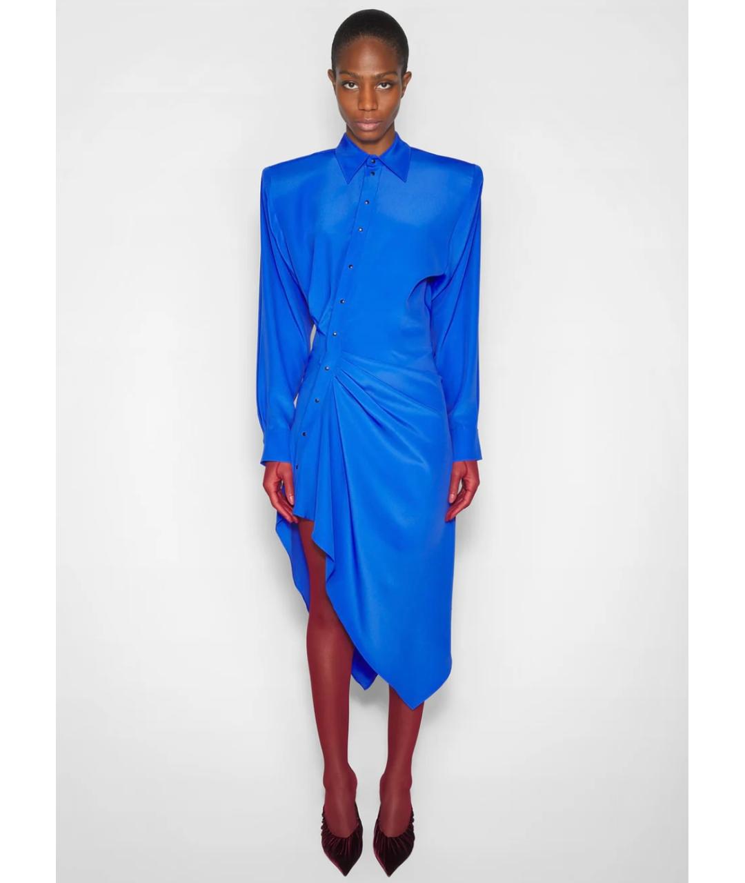 MUGLER Синее коктейльное платье, фото 2