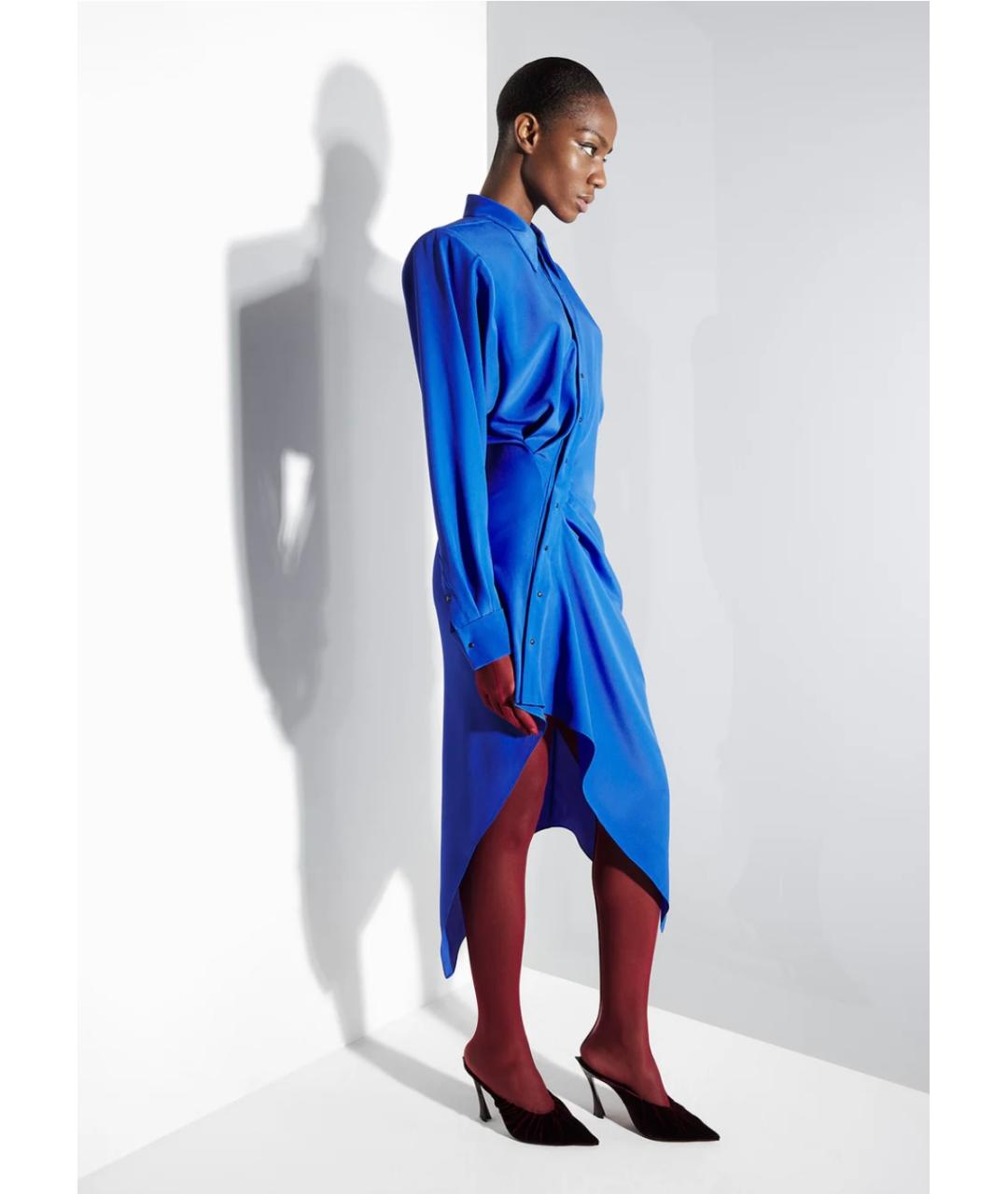 MUGLER Синее коктейльное платье, фото 4