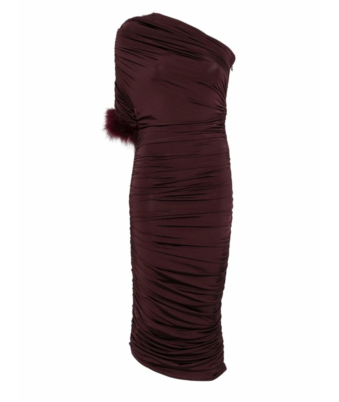 MUGLER Бордовое коктейльное платье, фото 1