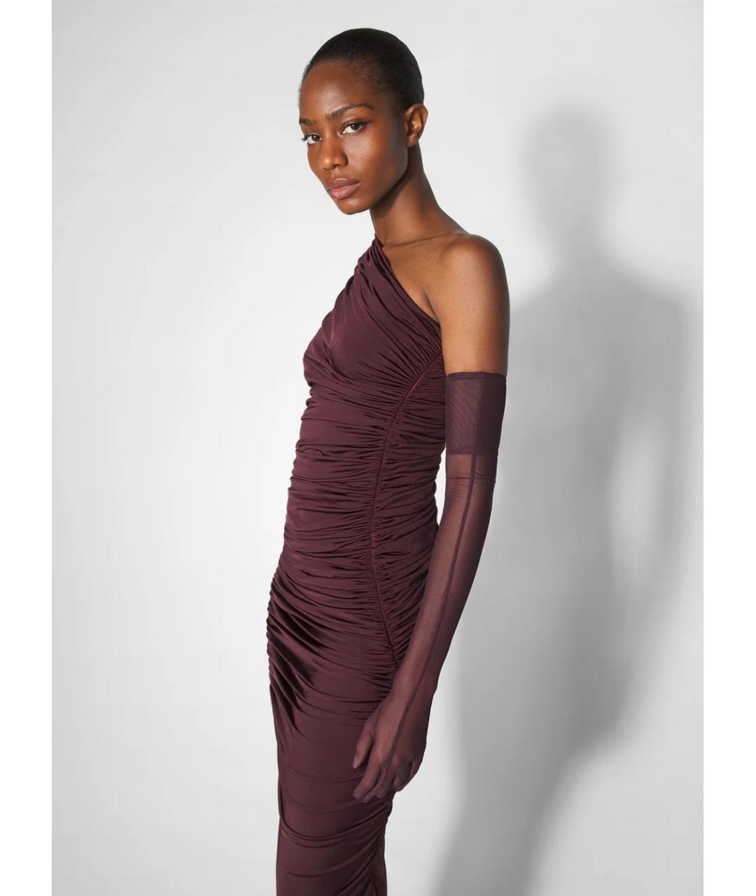 MUGLER Бордовое коктейльное платье, фото 4