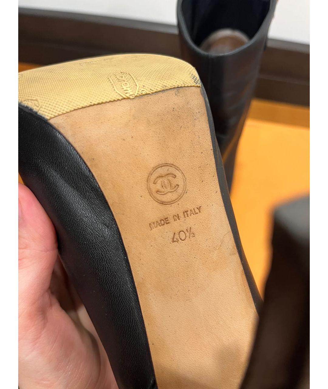 CHANEL Черные кожаные ботильоны, фото 5
