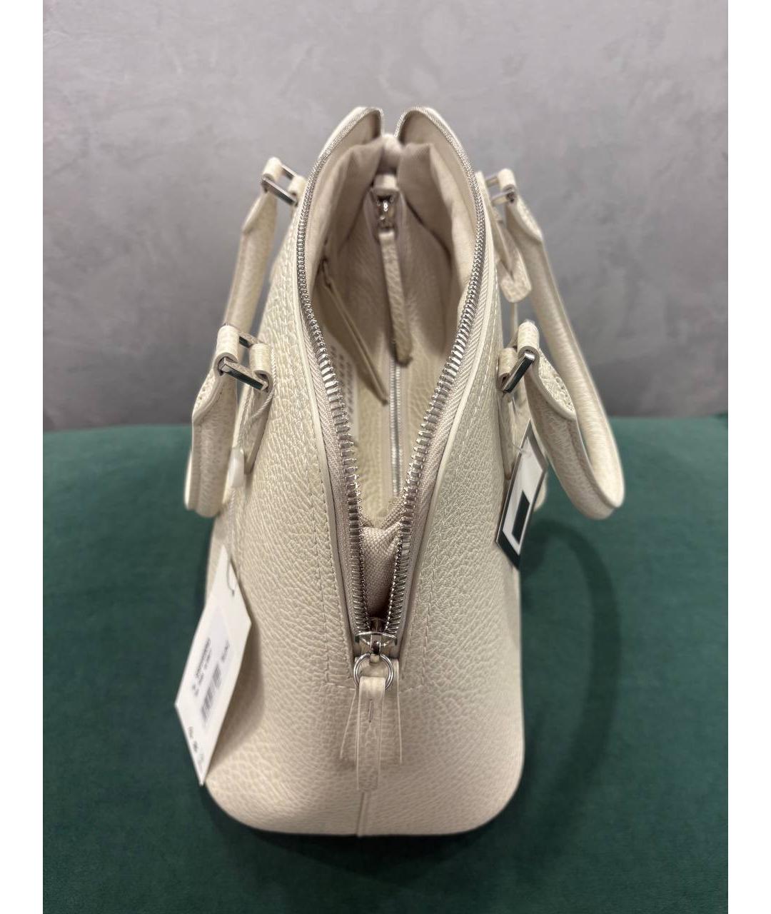 MAISON MARGIELA Бежевая кожаная сумка с короткими ручками, фото 2