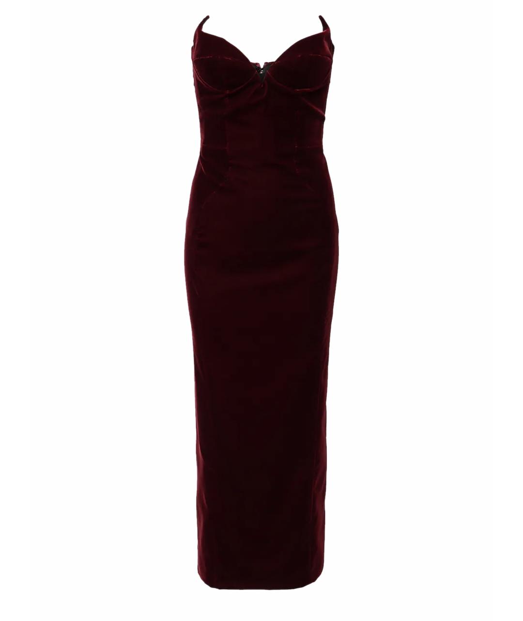 MUGLER Бордовое коктейльное платье, фото 1