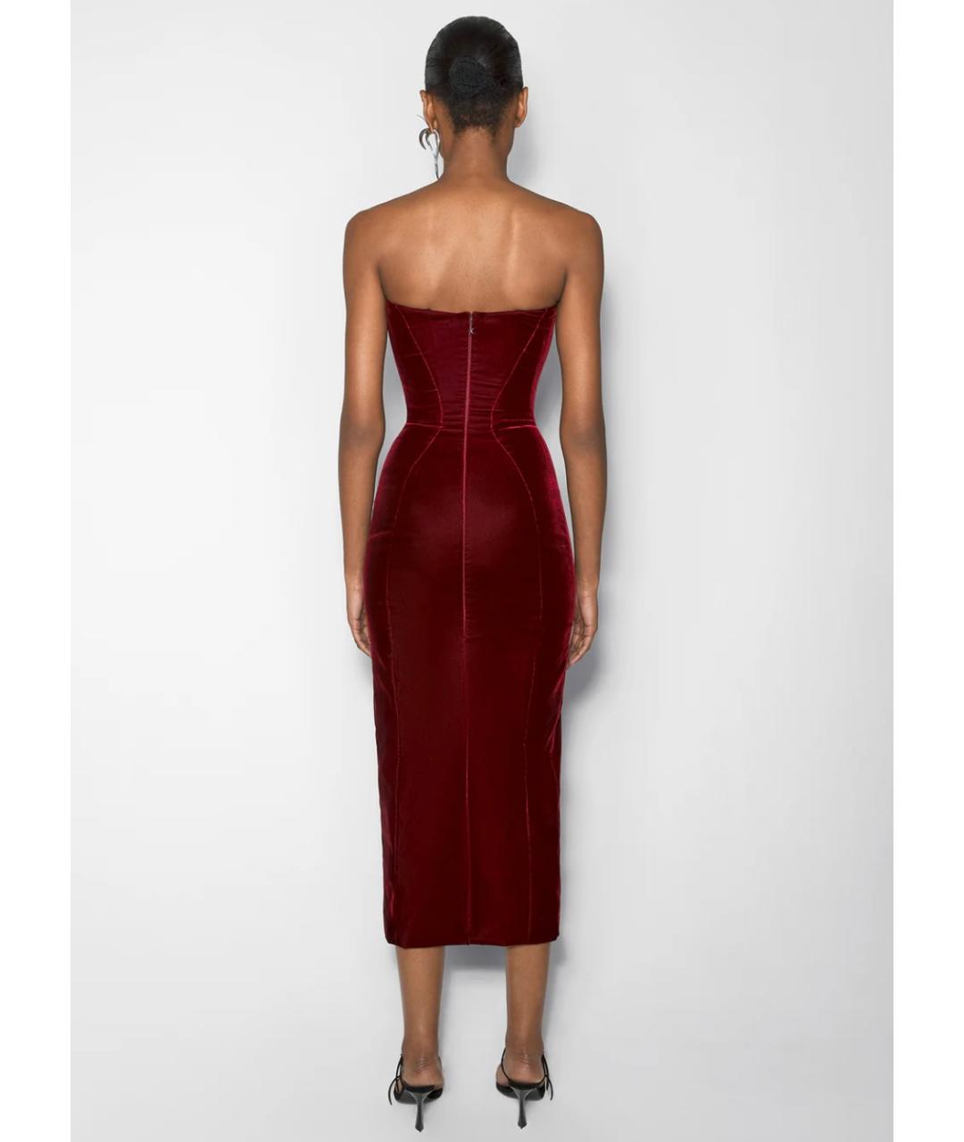 MUGLER Бордовое коктейльное платье, фото 7