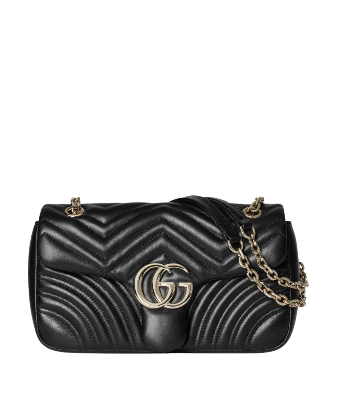 GUCCI Черная кожаная сумка через плечо, фото 1