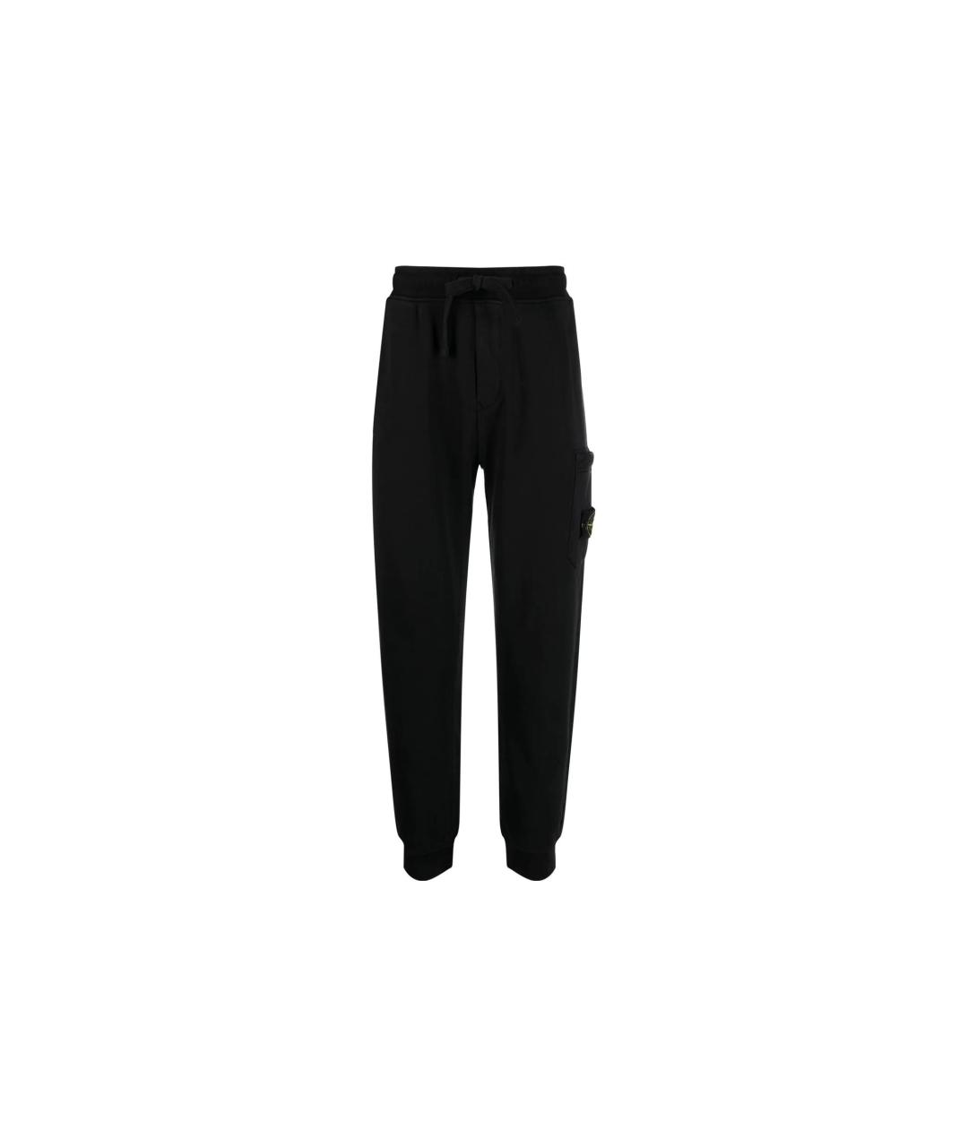 STONE ISLAND Черные хлопковые повседневные брюки, фото 5