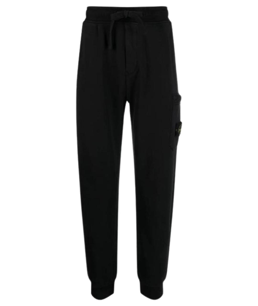 STONE ISLAND Черные хлопковые повседневные брюки, фото 1