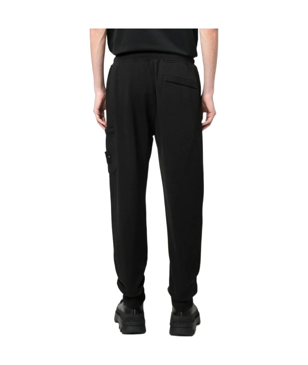 STONE ISLAND Черные хлопковые повседневные брюки, фото 3