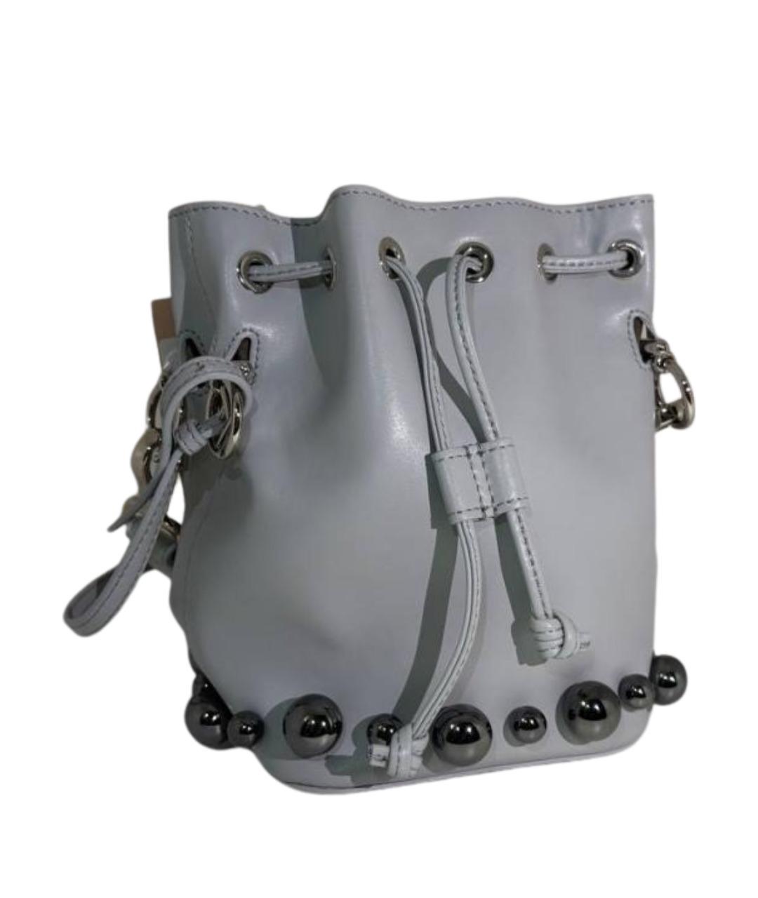 FENDI Серая кожаная сумка с короткими ручками, фото 1