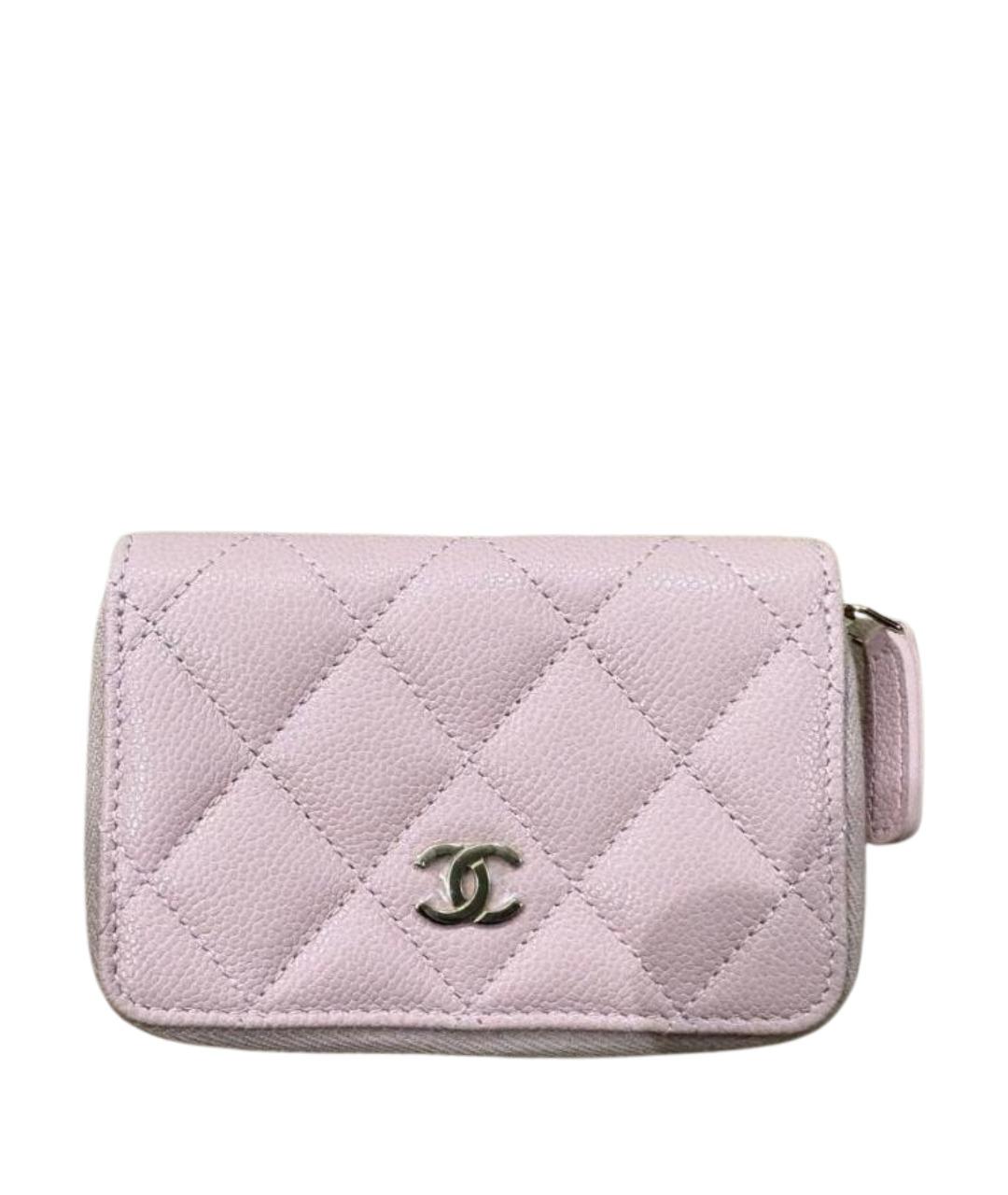CHANEL Розовый кожаный кошелек, фото 1