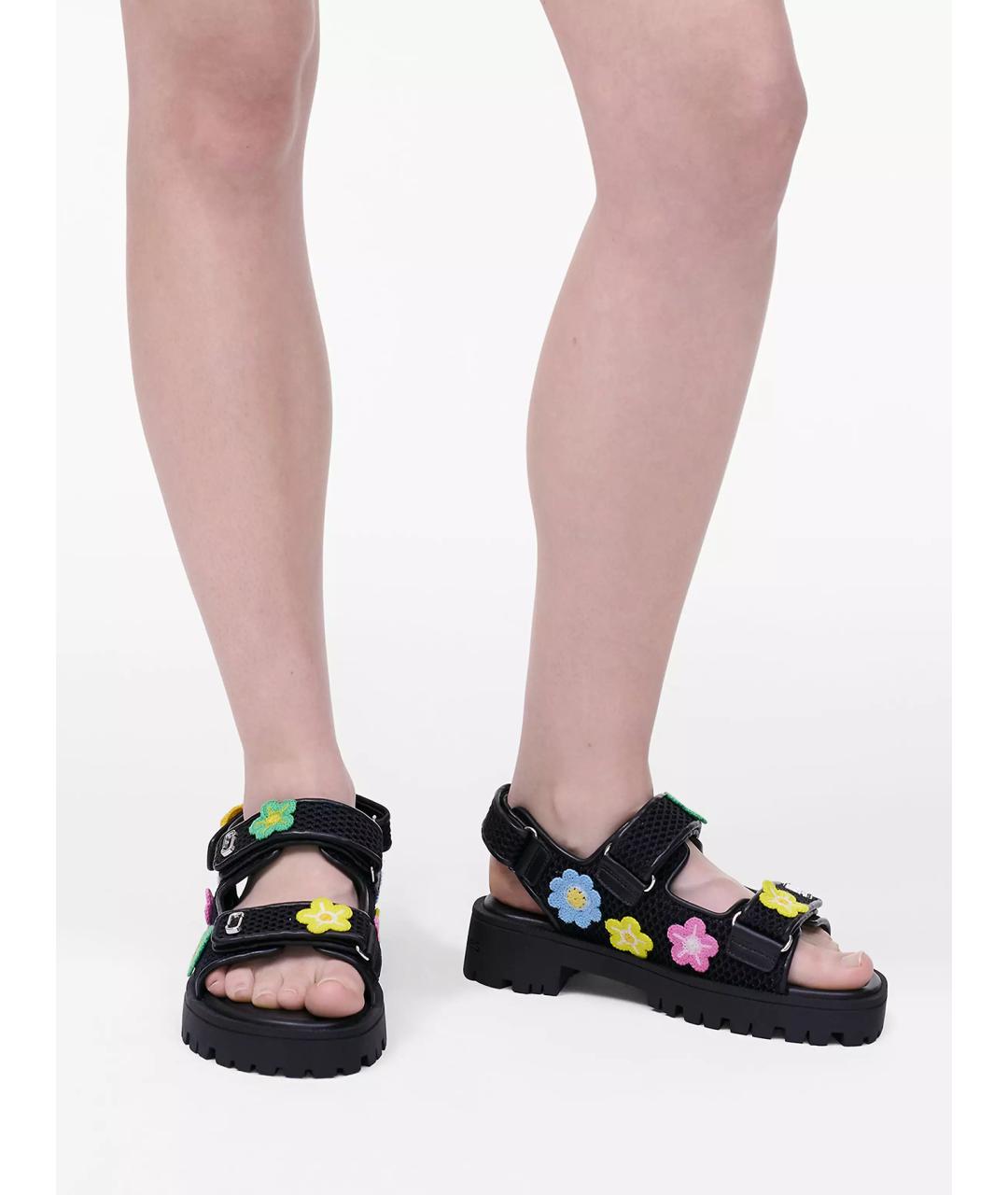 MARC JACOBS Черные синтетические сандалии, фото 4