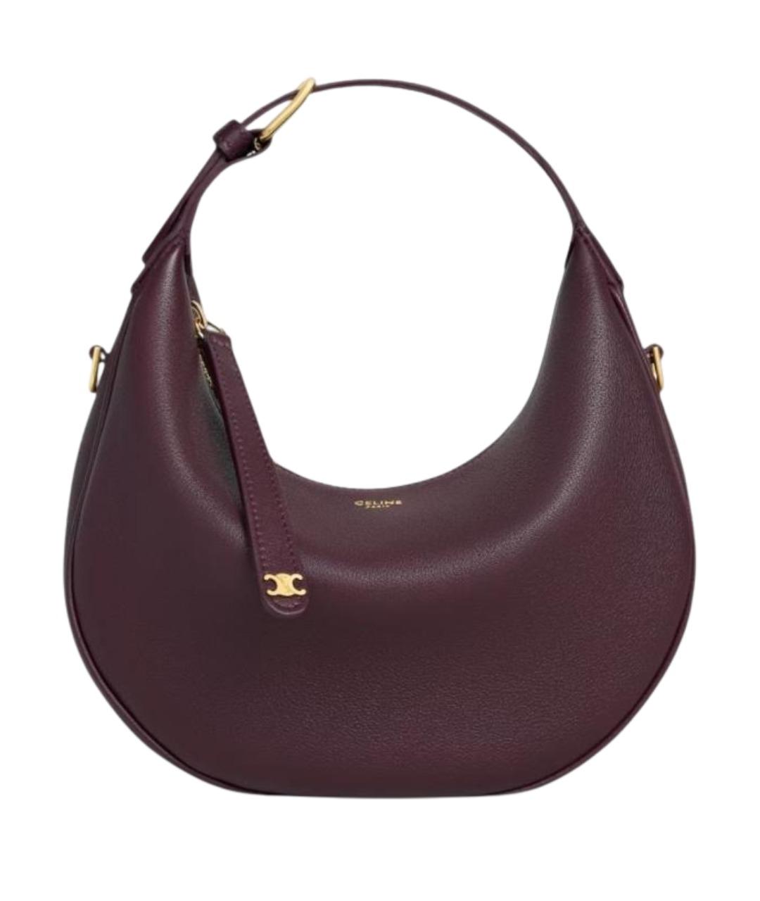 CELINE Бордовая кожаная сумка через плечо, фото 1